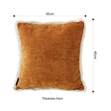 NNEAGS 2X 45cm Home Aesthetic Chenille Texture Tassel Square Sunset Orange Throw Pillow
