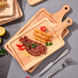 NNEAGS 2X 40cm Rectangle Premium Wooden Oak Food Serving Tray Charcuterie Board Paddle Home Decor