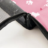 NNEAGS 2X Waterproof Pet Booster Car Seat Breathable Mesh Safety Travel Portable Dog Carrier Bag Pink