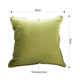 NNEAGS 45cm Subtle Fluorescent Green Foliage Velvet Square Throw Pillow