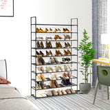 NNEAGS 10 Tier Shoe Storage Shelf Space-Saving Caddy Rack Organiser with Handle