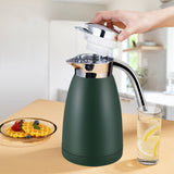 NNEAGS 1.2L Stainless Steel Kettle Insulated Vacuum Flask Water Coffee Jug Thermal Green