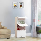 NNEAGS 5 Tier White Shoe Rack Organizer Sneaker Footwear Storage Stackable Stand Cabinet Portable Wardrobe with Cover
