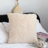 NNEAGS 2X 50CM Beige Pillow Plush Sofa Cushion, Soft Fabric, Modern Couch Velvet, Decorative Throw Pillow