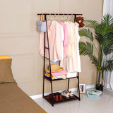 NNEAGS 2X 2-in-1 Organiser Clothes Shoe Rack Space-Saving Triangular Storage with Wheels Black