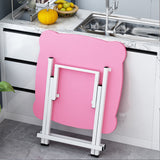 NNEAGS 2X Pink Minimalist Cat Ear Folding Table Indoor Outdoor Portable Stall Desk Home Decor