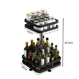 NNEAGS 2X 2 Tier Steel Black Square Rotating Multi-Function Kitchen Portable Storage Spice Seasoning Kitchen Countertop Organiser Shelf
