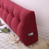 NNEAGS 2X 180cm Rose Red Triangular Wedge Bed Pillow Headboard Backrest Bedside Tatami Cushion Home Decor