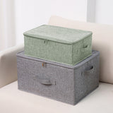 NNEAGS 2X Green Small Portable Double Zipper Storage Box Moisture Proof Clothes Basket Foldable Home Organiser