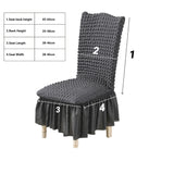 NNEAGS 2X Dark Grey Chair Cover Seat Protector with Ruffle Skirt Stretch Slipcover Wedding Party Home Decor