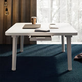 NNEAGS 2X White Portable Floor Table Small Square Space-Saving Mini Desk Home Decor