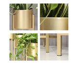 NNEAGS 2X 30CM Gold Metal Plant Stand with Flower Pot Holder Corner Shelving Rack Indoor Display