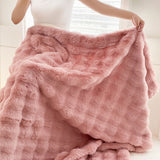 NNEAGS 200cm Pink Fur Fuzzy Super Soft and Cozy Fluffy Throw Blanket