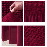 NNEAGS Burgundy Chair Cover Seat Protector with Ruffle Skirt Stretch Slipcover Wedding Party Home Decor