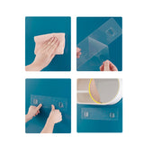 NNEAGS 39cm Oval Wall-Mounted Mirror Storage Box Vanity Mirror Rack Bathroom Adhesive Shelf Home Organiser Decor
