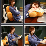 NNEAGS 58cm Smiley Face Toast Bread Cushion Stuffed Car Seat Plush Cartoon Back Support Pillow Home Decor