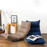 NNEAGS 2X Foldable Tatami Floor Sofa Bed Meditation Lounge Chair Recliner Lazy Couch Khaki