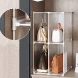 NNEAGS 2X 3 Tier Multifunctional PP Plastic Bag Box Portable Cubby DIY Storage Shelves Stackable Handbag Purse Organiser