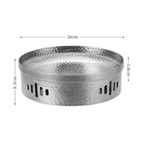 NNEAGS 26cm Dry Pot with Hammered Texture, Natural Silver Color, a Kitchen Essential