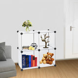 NNEAGS 2X 4-Cube Transparent Shelf Box Portable Cubby DIY Storage Shelves Modular Closet Organiser