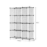 NNEAGS 2X Black Portable 12-Cube Storage Organiser Foldable DIY Modular Grid Space Saving Shelf