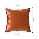 NNEAGS 2X 45cm Light Luxury Urban Simulated Leather Wide Edge Throw Pillow