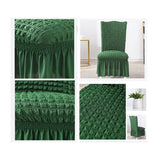 NNEAGS Dark Green Chair Cover Seat Protector with Ruffle Skirt Stretch Slipcover Wedding Party Home Decor
