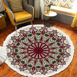 NNEAGS 120cm Mandala Modern Ethnic Tassel Print Anti-slip Doormat, Home Decor
