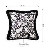 NNEAGS 2X 45cm Vintage Black Herringbone Pillowcase Set & Square Throw Pillow