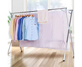 NNEAGS 2X 2.4m Portable Standing Clothes Drying Rack Foldable Space-Saving Laundry Holder Indoor Outdoor