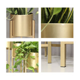 NNEAGS 30CM Gold Metal Plant Stand with Flower Pot Holder Corner Shelving Rack Indoor Display
