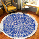 NNEAGS 120cm Mandala Round Tapestry Indian Area Rug for Living Room Lounge, Anti-slip Doormat, Home Decor