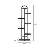 NNEAGS 7 Tier 8 Pots Black Metal Plant Stand Flowerpot Display Shelf Rack Indoor Home Office Decor