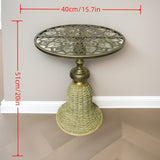 NNETM Wrought Iron Coffee Table for Living Spaces