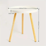 NNETM Minimalist Round White Coffee Table - Space-Saving Design