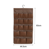NNEAGS 2X Coffee Double Sided Hanging Storage Bag Underwear Bra Socks Mesh Pocket Hanger Home Organiser