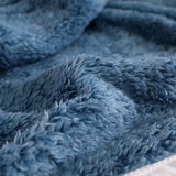 NNEAGS 2X Throw Blanket Warm Cozy Double Sided Thick Flannel Coverlet Fleece Bed Sofa Comforter Dark Blue