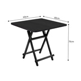 NNEAGS Black Dining Table Portable Square Surface Space Saving Folding Desk Home Decor