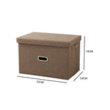 NNEAGS 2X Coffee Small Foldable Canvas Storage Box Cube Clothes Basket Organiser Home Decorative Box