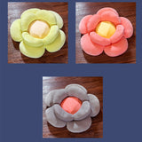 NNEAGS 2X  Yellow Double Flower Shape Cushion Soft Bedside Floor Plush Pillow Home Decor