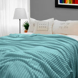 NNEAGS Sky Blue Throw Blanket Warm Cozy Striped Pattern Thin Flannel Coverlet Fleece Bed Sofa Comforter