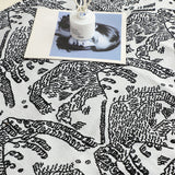 NNEAGS 1.5m Light Black Luxury Mottled Bed Vintage Scarf Runner Bedding Tail Pad Flag For Home Hotel Set of 3