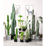 NNEAGS 4X 120cm Green Artificial Indoor Cactus Tree Fake Plant Simulation Decorative 6 Heads