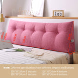 NNEAGS 120cm Pink Triangular Wedge Bed Pillow Headboard Backrest Bedside Tatami Cushion Home Decor