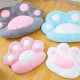 NNEAGS 2X Grey Paw Shape Cushion Warm Lazy Sofa Decorative Pillow Backseat Plush Mat Home Decor