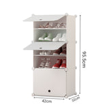 NNEAGS 5 Tier White Shoe Rack Organizer Sneaker Footwear Storage Stackable Stand Cabinet Portable Wardrobe with Cover