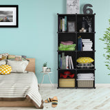 NNEAGS 4 Tier 8-Cube Black Portable Wardrobe Divide-Grid Modular Storage Organiser Foldable Closet