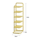 NNEAGS 6 Tier Gold Plated Metal Shoe Organizer Space Saving Portable Footwear Storage Shelf
