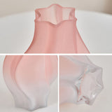 NNEAGS 25cm Pink Glass Vase Art Blown Hand Flower Tall Vintage Art Vases