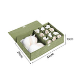 NNEAGS 2X Green Flip Top Underwear Storage Box Foldable Wardrobe Partition Drawer Home Organiser